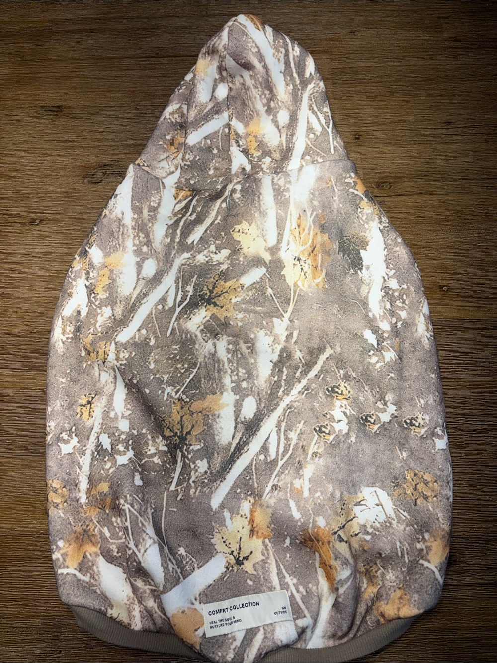 Neutral Camouflage Hooded DOG Sweatshirt - Beige Brown White